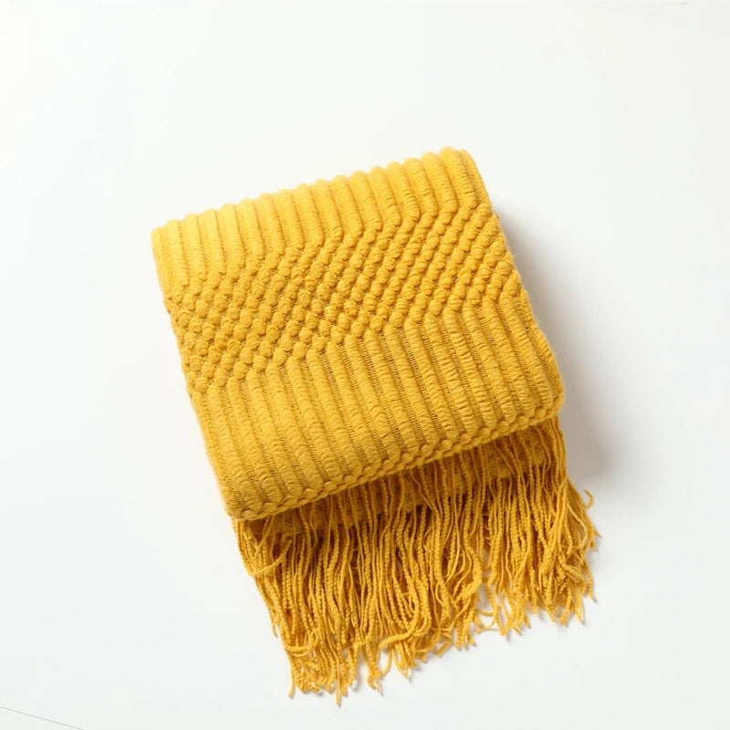 Cozy White Boho Chunky Knit Throw Blanket - Luxuriously Soft & Travel-Friendly 21