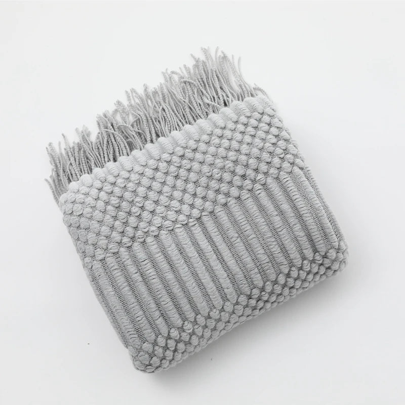 Cozy White Boho Chunky Knit Throw Blanket - Luxuriously Soft & Travel-Friendly 23