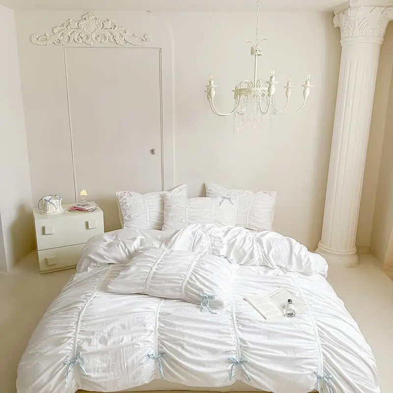 Ruffles Pleated Cotton Microfiber Duvet Cover Set - Twin to King Sizes 6