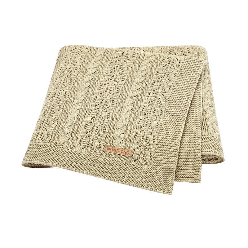 Soft Muslin Baby Blanket - Versatile Knitted Swaddle Wrap for Newborns & Toddlers 6