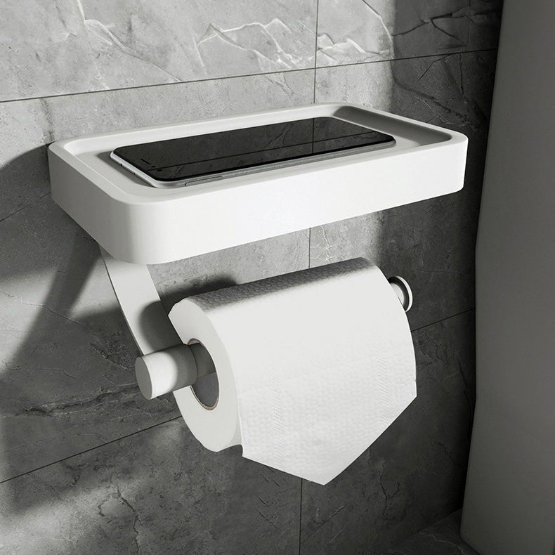 Stainless Steel Wall-Mounted Toilet Paper Holder with Shelf - Modern Design 3