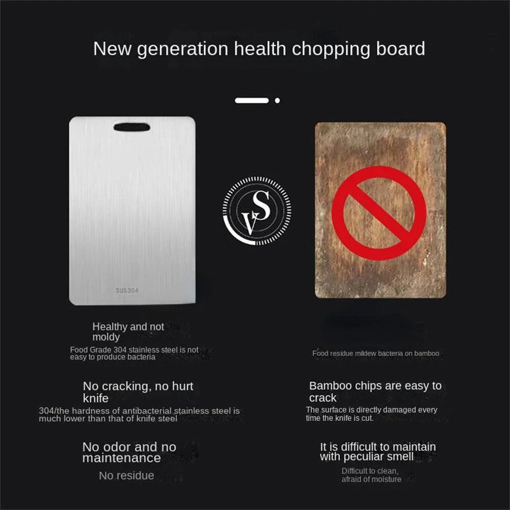 Thickened Double-Sided Stainless Steel Cutting Board - Antibacterial Kitchen Essential 4