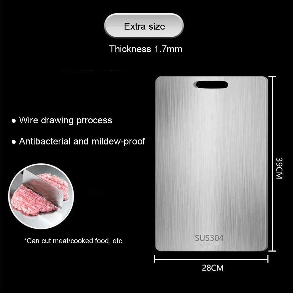 Thickened Double-Sided Stainless Steel Cutting Board - Antibacterial Kitchen Essential 6