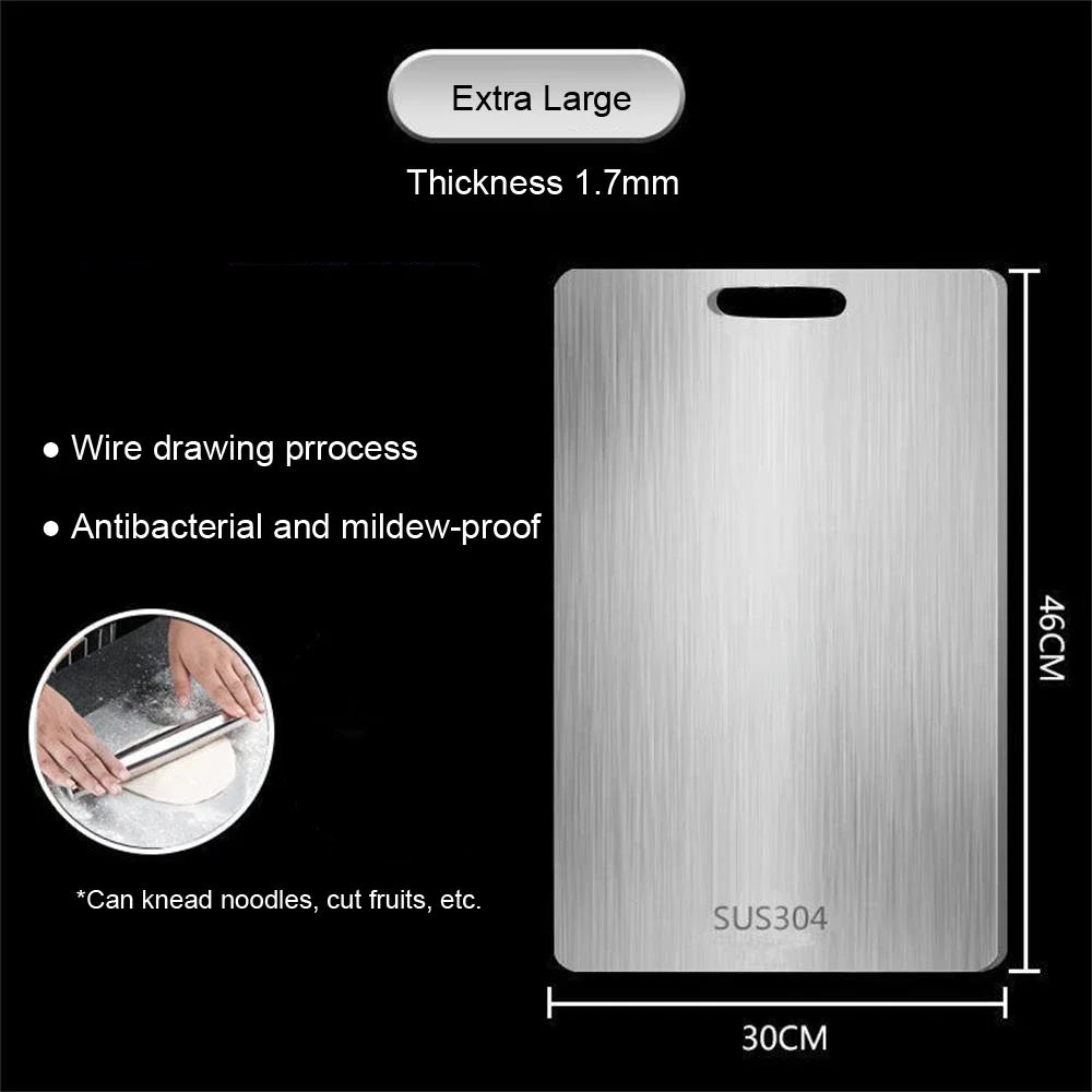 Thickened Double-Sided Stainless Steel Cutting Board - Antibacterial Kitchen Essential 9
