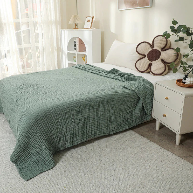 100% Cotton Muslin Throw Blanket - Lightweight Boho Design for Couch & Bed 8