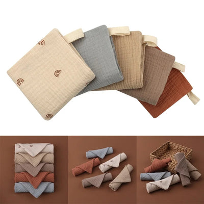 5-Pack Soft Cotton Baby Towels - Multi-Functional Muslin Squares for Bathing & Feeding 1