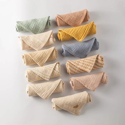 5-Pack Soft Cotton Baby Towels - Multi-Functional Muslin Squares for Bathing & Feeding 6