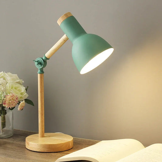 Adjustable Wooden Table Lamp - Nordic Design Bedside & Desk Lamp with Colorful Finish 0