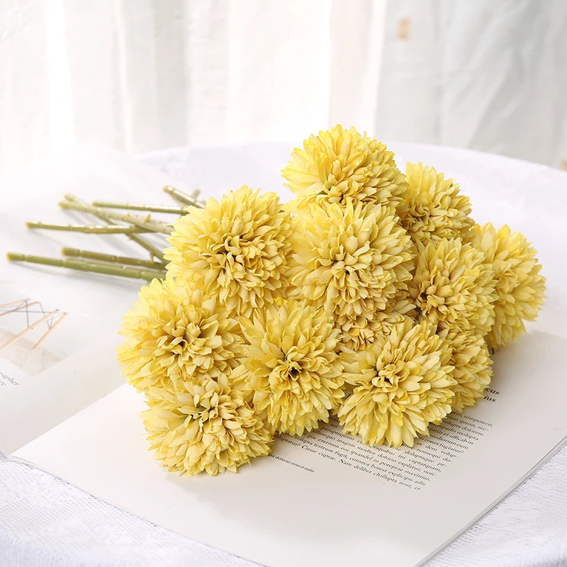 Artificial Hydrangea Flower Bouquet - 3 or 5 Pcs Silk Faux Flowers for Home Decor & Weddings 14