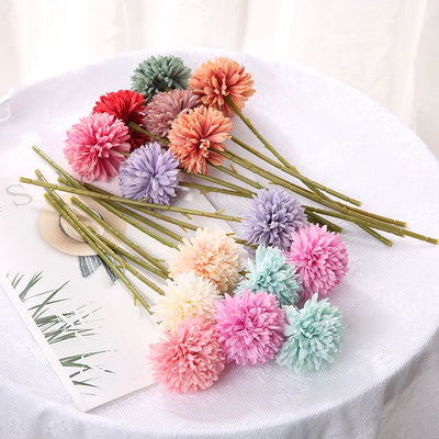 Artificial Hydrangea Flower Bouquet - 3 or 5 Pcs Silk Faux Flowers for Home Decor & Weddings 19
