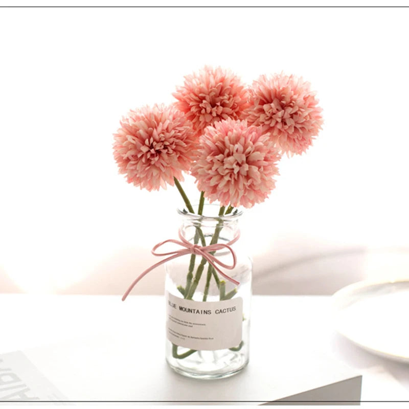 Artificial Hydrangea Flower Bouquet - 3 or 5 Pcs Silk Faux Flowers for Home Decor & Weddings 3