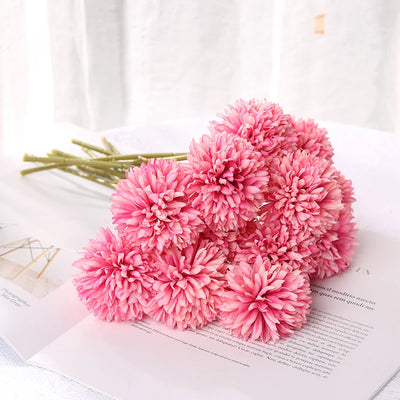 Artificial Hydrangea Flower Bouquet - 3 or 5 Pcs Silk Faux Flowers for Home Decor & Weddings 8