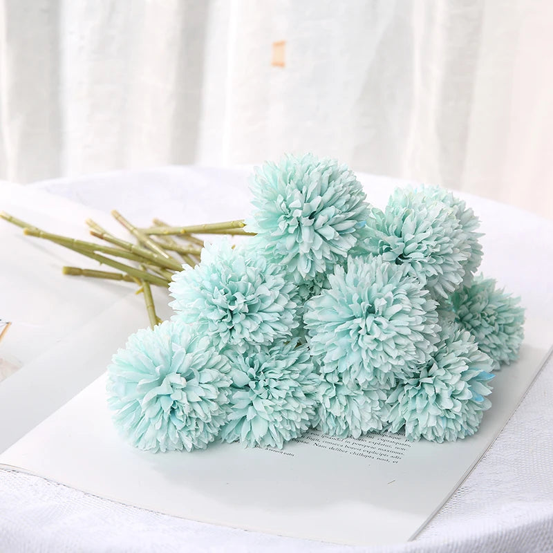 Artificial Hydrangea Flower Bouquet - 3 or 5 Pcs Silk Faux Flowers for Home Decor & Weddings 9