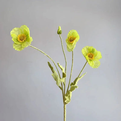 Artificial Poppy Silk Flowers Bouquet - Long Stem Faux Flower Arrangement for Home and Wedding Decor 11