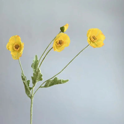 Artificial Poppy Silk Flowers Bouquet - Long Stem Faux Flower Arrangement for Home and Wedding Decor 12