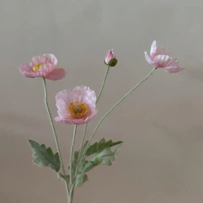 Artificial Poppy Silk Flowers Bouquet - Long Stem Faux Flower Arrangement for Home and Wedding Decor 13