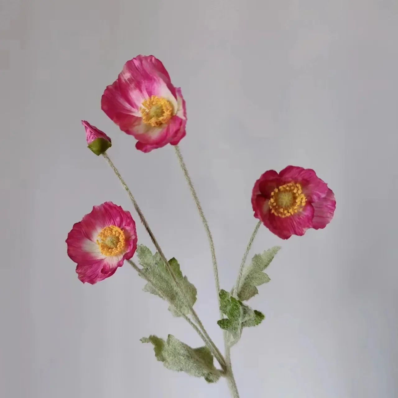 Artificial Poppy Silk Flowers Bouquet - Long Stem Faux Flower Arrangement for Home and Wedding Decor 17