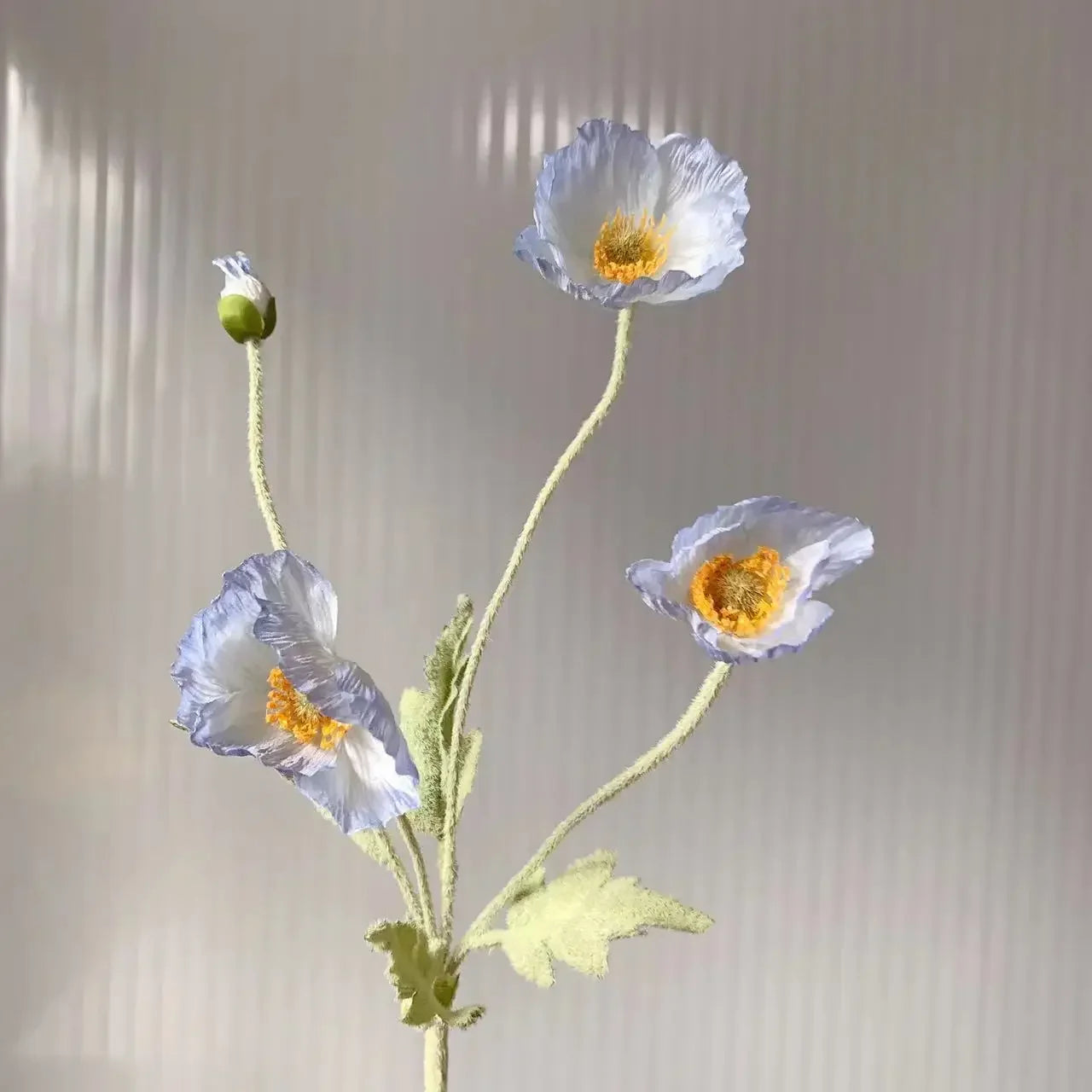 Artificial Poppy Silk Flowers Bouquet - Long Stem Faux Flower Arrangement for Home and Wedding Decor 21