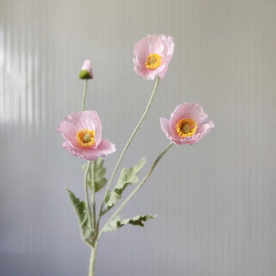 Artificial Poppy Silk Flowers Bouquet - Long Stem Faux Flower Arrangement for Home and Wedding Decor 23