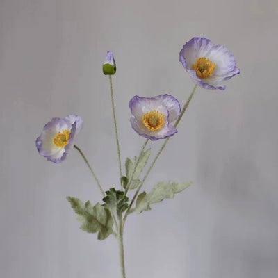 Artificial Poppy Silk Flowers Bouquet - Long Stem Faux Flower Arrangement for Home and Wedding Decor 28