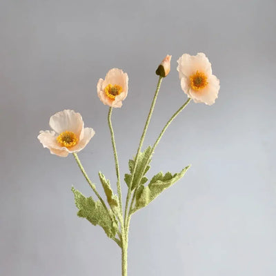 Artificial Poppy Silk Flowers Bouquet - Long Stem Faux Flower Arrangement for Home and Wedding Decor 7