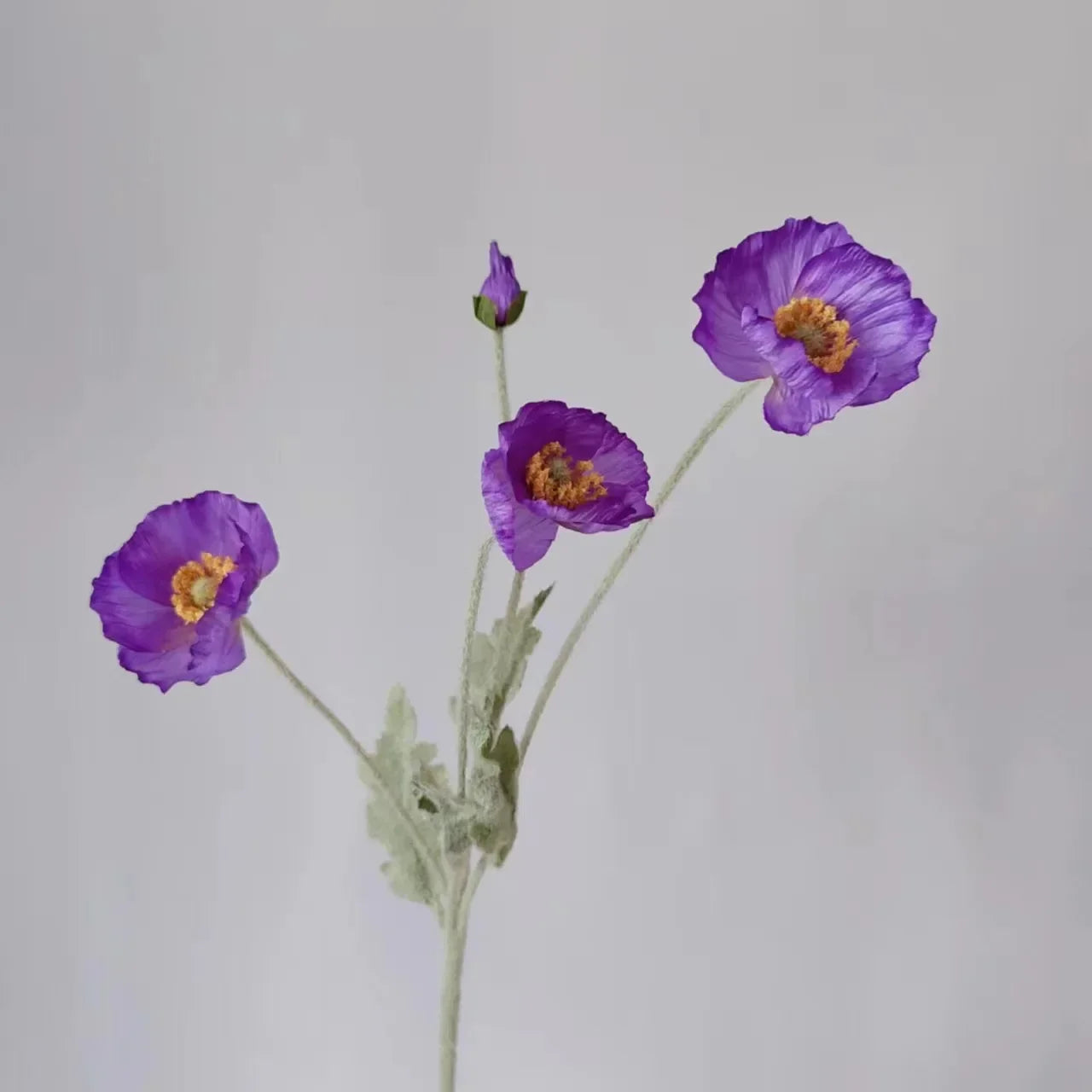 Artificial Poppy Silk Flowers Bouquet - Long Stem Faux Flower Arrangement for Home and Wedding Decor 8