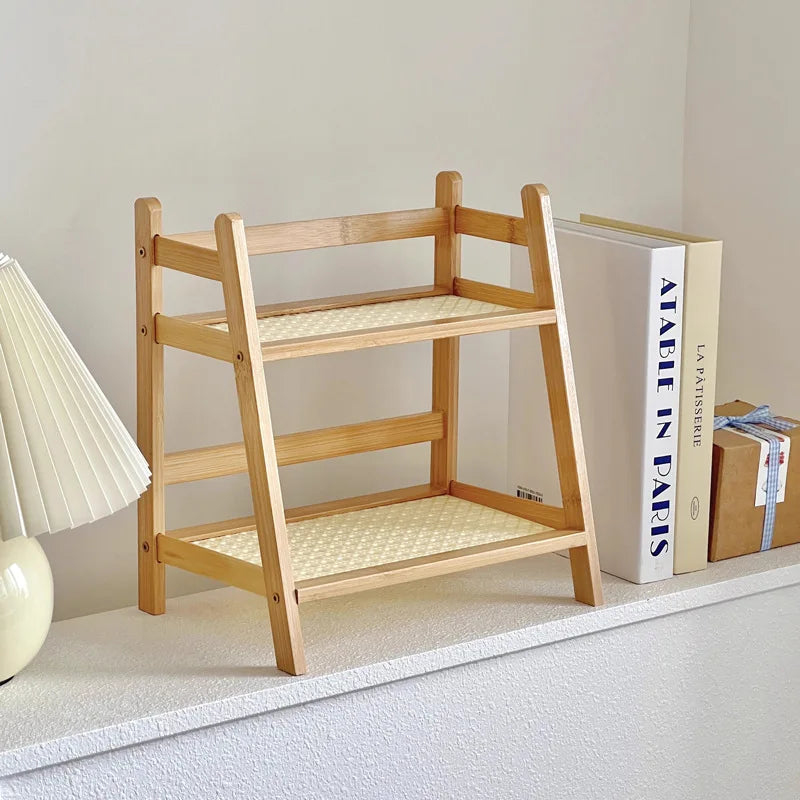 Bamboo 2-Layer Countertop Storage Shelf - Multipurpose Kitchen Organizer 3