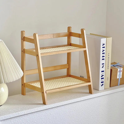 Bamboo 2-Layer Countertop Storage Shelf - Multipurpose Kitchen Organizer 3