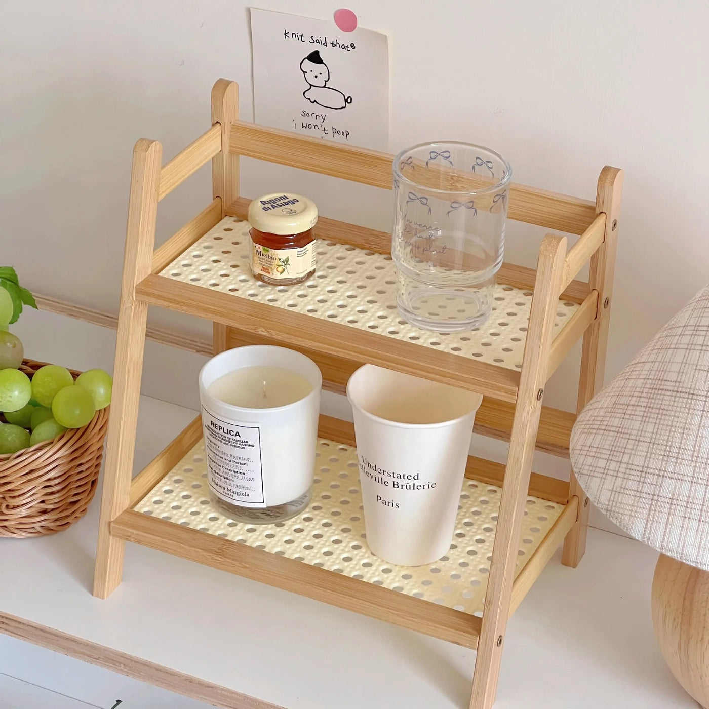 Bamboo 2-Layer Countertop Storage Shelf - Multipurpose Kitchen Organizer 4