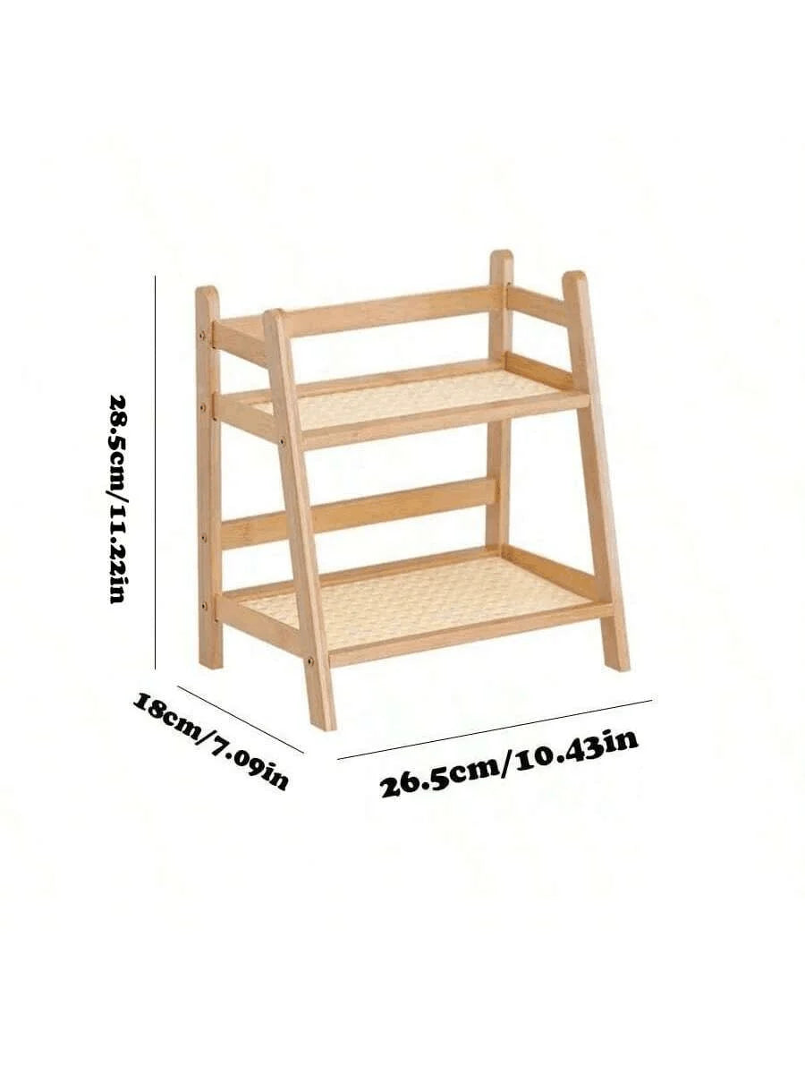 Bamboo 2-Layer Countertop Storage Shelf - Multipurpose Kitchen Organizer 5