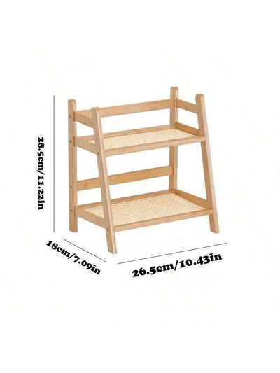 Bamboo 2-Layer Countertop Storage Shelf - Multipurpose Kitchen Organizer 5