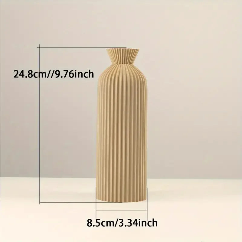 Black Boho Chic Plastic Flower Vase - 3D Printed Decorative Centerpiece 3
