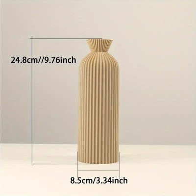 Black Boho Chic Plastic Flower Vase - 3D Printed Decorative Centerpiece 3