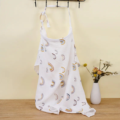 Breathable Cotton Muslin Nursing Cover - Versatile Breastfeeding Cover Up & Mother Feeding Cover 8