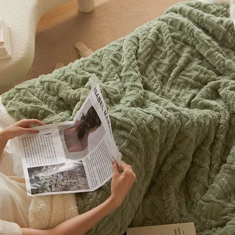 Cozy Thick Winter Lambswool Blanket - Ultra-Soft, Machine Washable, Plush Comfort 1