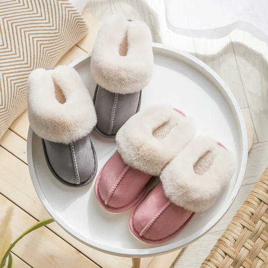 Cozy Velvet Cotton Slippers for Couples - Thick Sole Non-Slip Indoor Footwear 5