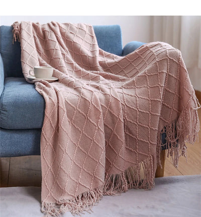 Cozy White Boho Chunky Knit Throw Blanket - Luxuriously Soft & Travel-Friendly 17