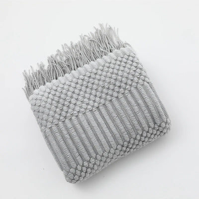 Cozy White Boho Chunky Knit Throw Blanket - Luxuriously Soft & Travel-Friendly 23