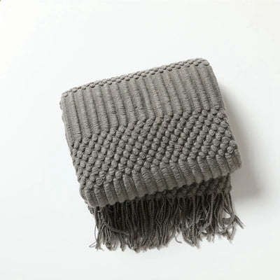 Cozy White Boho Chunky Knit Throw Blanket - Luxuriously Soft & Travel-Friendly 6