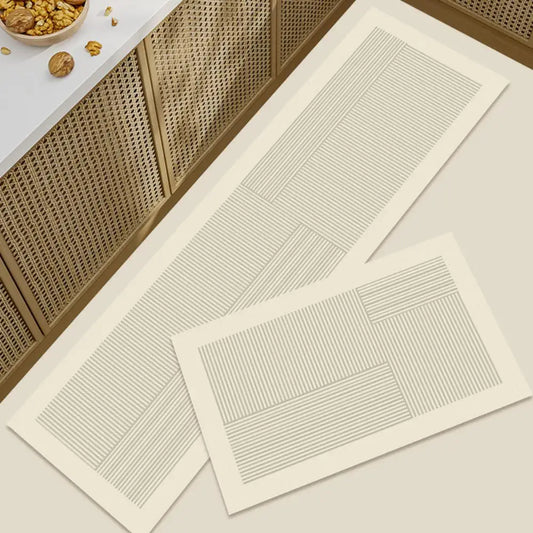 Diatomaceous Earth Washable Kitchen Rugs - 2pc Absorbent Non-Slip Mats 0