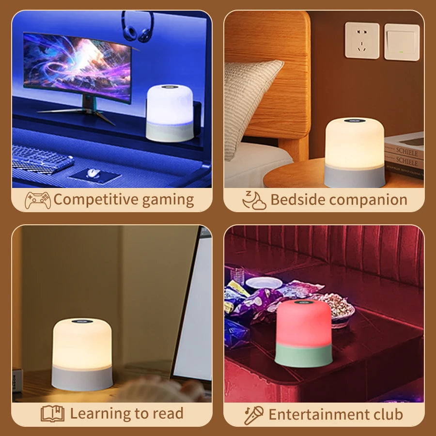 Dimmable USB Rechargeable Touch LED Bedside Lamp with 3 Color Options 1