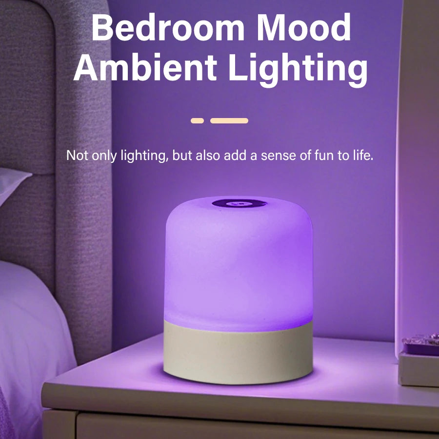 Dimmable USB Rechargeable Touch LED Bedside Lamp with 3 Color Options 2