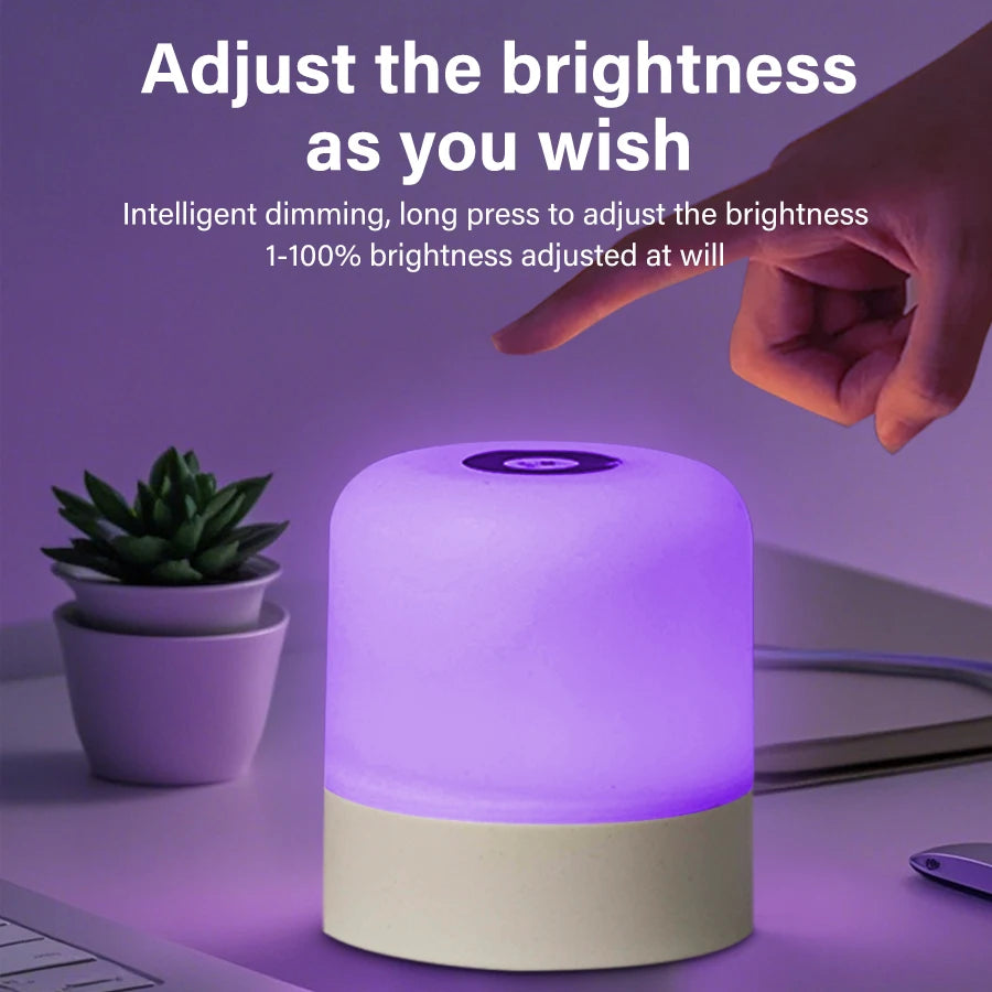 Dimmable USB Rechargeable Touch LED Bedside Lamp with 3 Color Options 4