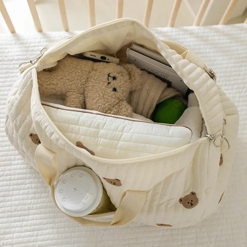Large Capacity Embroidered Mom Travel Bag - Multi-functional Handbag 2