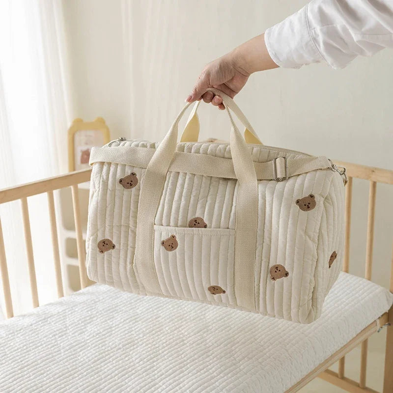Large Capacity Embroidered Mom Travel Bag - Multi-functional Handbag 3