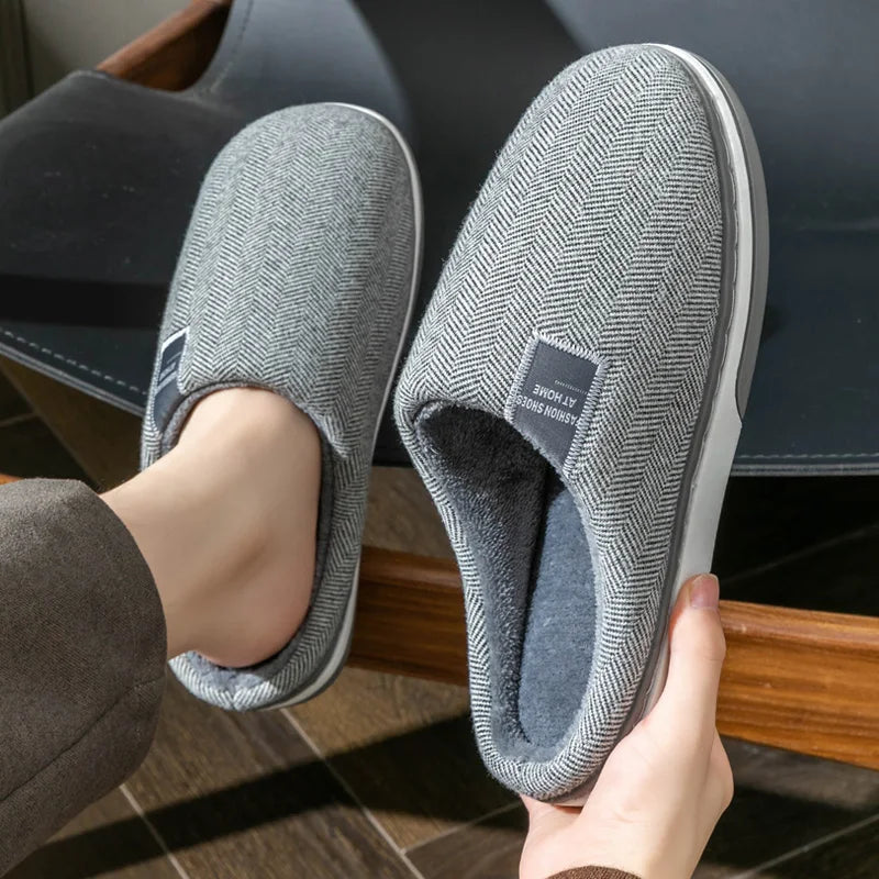 Men's Cozy Plush Fur Slippers - Non-Slip Indoor Comfort Shoes 4