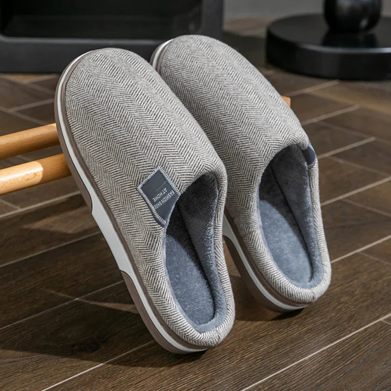 Men's Cozy Plush Fur Slippers - Non-Slip Indoor Comfort Shoes 7