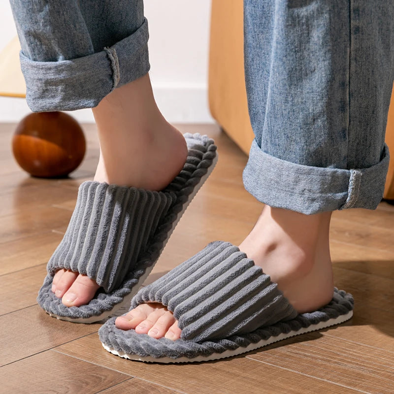 Men's Open-Toed Slippers - Breathable Anti-Slip Indoor Shoes for Comfort 2