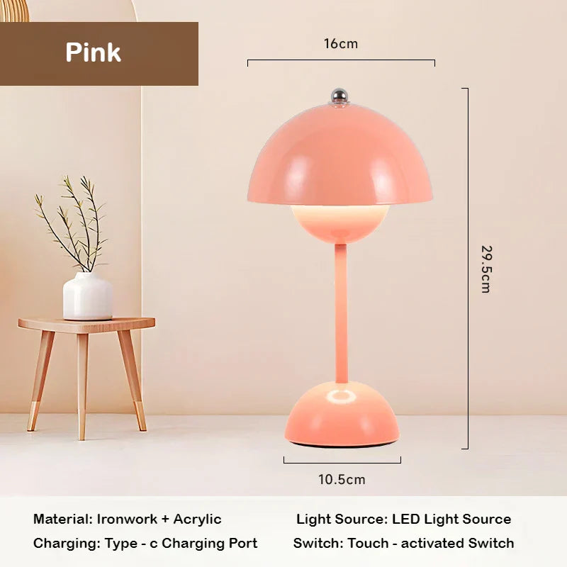 Cordless Table Lamp - Touch Control Battery Operated Bedside Light