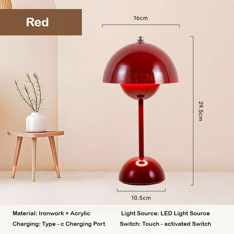 Cordless Table Lamp - Touch Control Battery Operated Bedside Light